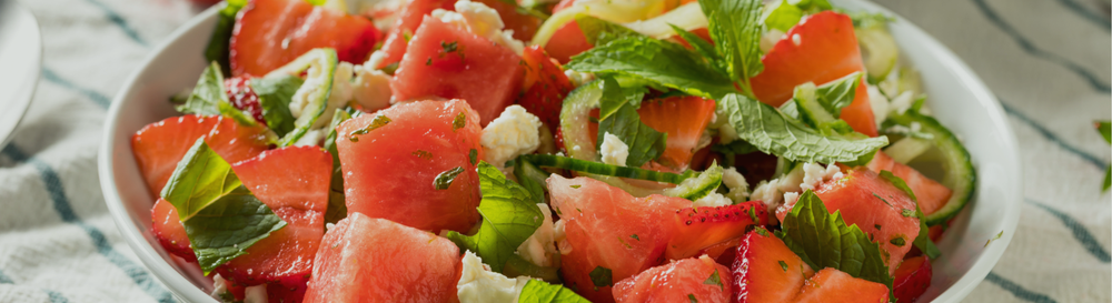 minty watermelon salad.