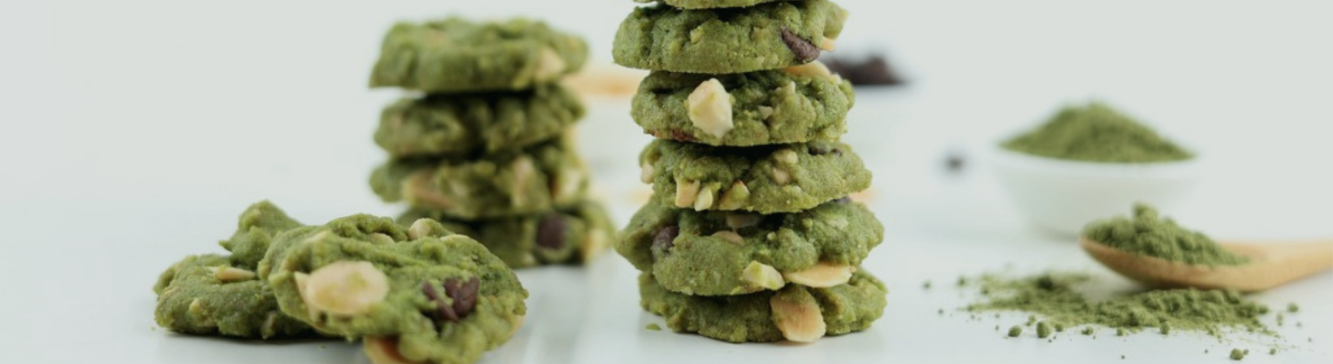 chewy breakfast matcha protein cookies. image