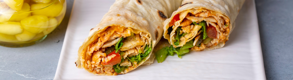 egg wrap with pesto.