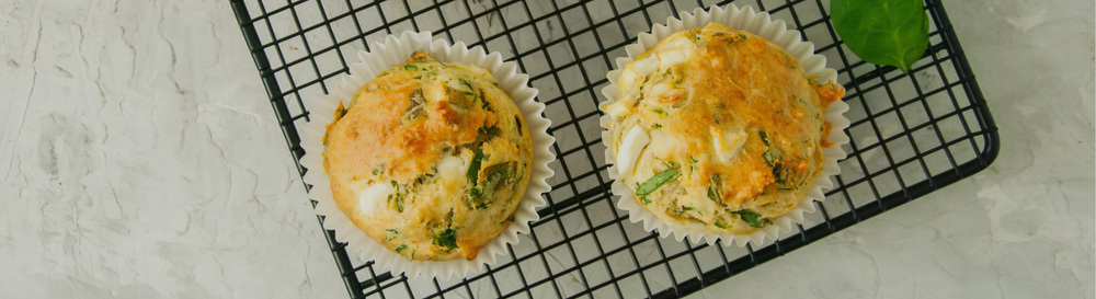 herby feta & spinach protein muffins