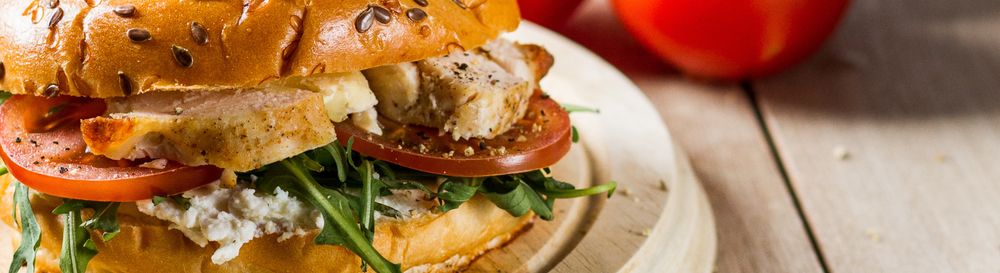 herb-whipped cottage cheese chicken bagels.