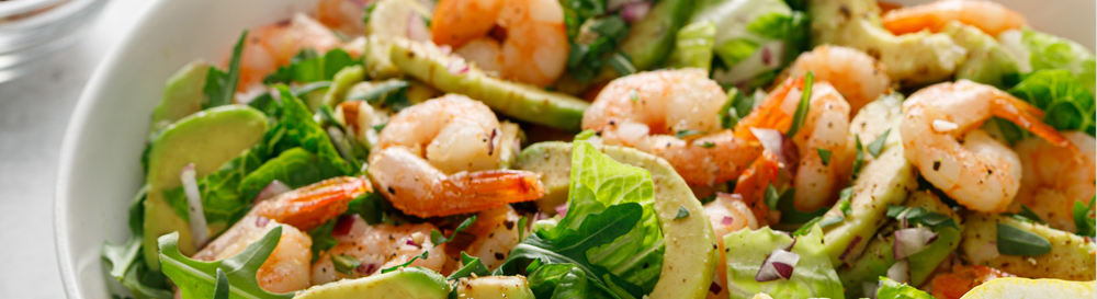 lemony prawn kale salad.