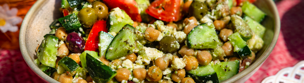 high-fibre chickpea power salad.