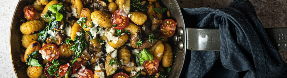 mushroom, zucchini and goat's cheese gnocchi.